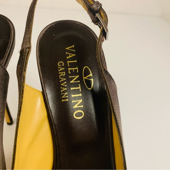 Valentino Slingback Brown Pumps Size 38.5 - Picture 7 of 10